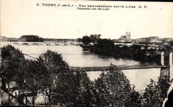CPA Tours Vue panoramique sur la Loire Panaroma over the Loire