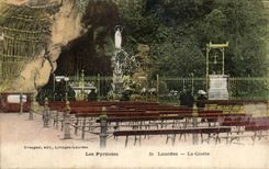 CPA the Pyrenees Lourdes the Cave