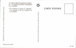 CPA The Corporal in charge of Baptiste the mascot of the 22e Regiment at La Citadelle Chevre Goat