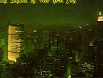 CPA Glittering panorama of the New York City Skyline Showing Chrysler Pan Am and Empire Sate Buildings