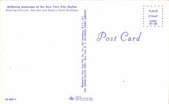 CPA Glittering panorama of the New York City Skyline Showing Chrysler Pan Am and Empire Sate Buildings