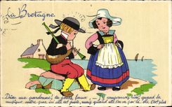 CPA Folklore Costume Bretons 
