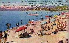 CPA Cannes the Beach of the Small cross