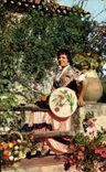 CPA La Cote d'Azur Fleurs Et Costume Local Folklore 