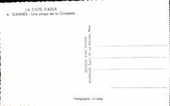 CPA the Dimension Of Cannes Azure a Beach of the Small cross