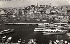 CPA the Dimension Of Cannes Azure the Port and Suquet Seen of the Municipal Casino