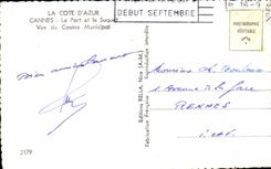 CPA the Dimension Of Cannes Azure the Port and Suquet Seen of the Municipal Casino