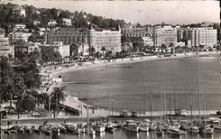 CPA Cannes the Port the Small cross and large hotels