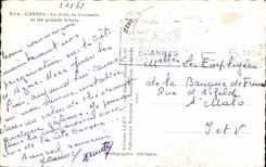 CPA Cannes the Port the Small cross and large hotels