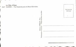 CPA the Dimension of Cannes Azure View taken of the Mount Knight