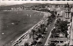 CPA the Dimension of Cannes Azure View on the Beach and Suquet