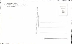 CPA the Dimension of Cannes Azure Gardens and Hotels on the Small cross