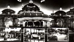 CPA Vichy Casino vu la nuit Pavillon Sevigne source Chomel