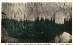 CPA Palma Da Mallorca Cuevas Del Drach Oporto Cristo Bano of Diana