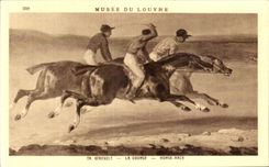 CPA Museum Of Louvre Paris Gericault the race Horse race Hippisme Horse