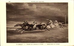 CPA Musee of Louvre Gericault Horse-race has Epsom Horse Cheval Hippisme