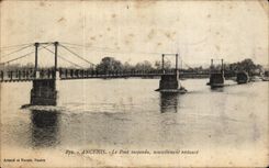 CPA Ancenis the Suspended bridge lately restores