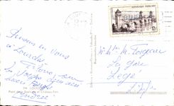 CPA Lourdes Profile of the basilica and Castle Fort