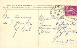 CPA St Jean de Luz On the beach in front of the Pergola