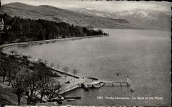 CPA Ouchy Lausanne Le Quai et les Alpes