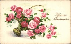 Cumpleanos feliz de las flores de la fantasia de CPA