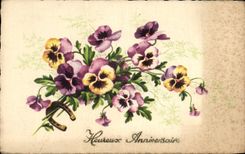 Cumpleanos feliz de las flores de la fantasia de CPA