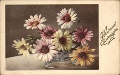 Cumpleanos feliz de las flores de la fantasia de CPA