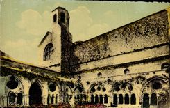 Abadia de CPA Narbonne de los claustros de Fontfroide y la torre de I Eglsie