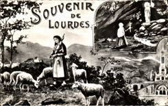 CPA Souvenir Of Lourdes Sheep