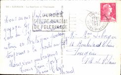 CPA Lourdes the basilica and the Esplanade