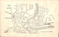 CPA Lourdes Lecuyer Hotel seen of the Holy Bridge Michel