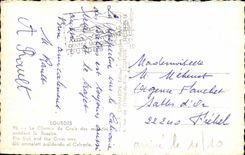 CPA Lourdes the Way Of Cross Of the Patients During the Rosary