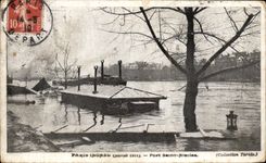 CPA Paris Floods Port Saint Nicolas