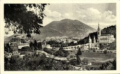 CPA Lourdes the Basilica and the Peak of Jer