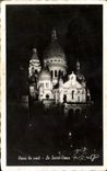 CPA Paris the night the Sacring Montmartre Heart