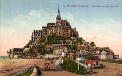 CPA the Mount St Michel Cars with the foot of the Mount