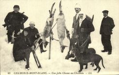 REPRO Chamonix Mont Blanc Une Jolie chasse au Chamois Chasseurs Chiens