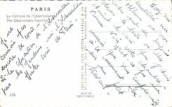 CPSM Paris the Fountain of the Observatory The Observatoru fountain