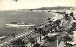 CPA Nice Promenade Des Anglais Bateau