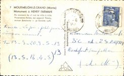 CPA Mourmelon the Large Monument has Henry Farman Aviation Aviator