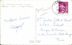 CPA the Mount St Michel the Abbey Interior of the Romance Church