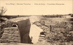 CPA Cote Vimy Tranchees allemandes Militaria 