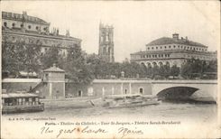 CPA Paris Theatre du Chatelet Tour St Jacques Theatre Sarah Bernhardt