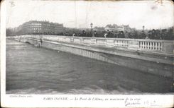 CPA Paris Inonde Le Pont de l'Alma au Maximum de la Crue Inondations Tailleur Gil Boulevard Bonne Nouvelle 