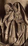 CPA the Saints De Solesmes Our Lady and Saint Jean with the tomb of Christ