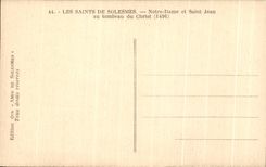 CPA the Saints De Solesmes Our Lady and Saint Jean with the tomb of Christ