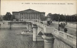 CPA Paris the Bridge la Concorde and the House of Commons Barge