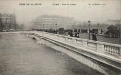 CPA Paris Pont de l'Alma Inondations 1910