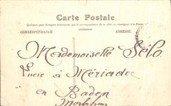 CPA Paris Train Je vous envoie mes amities Arc de TRiomphe