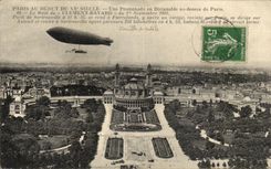 CPA Paris At the Beginning Of the Century a Walk in the Airship Zeppelin Trocadero Balloon